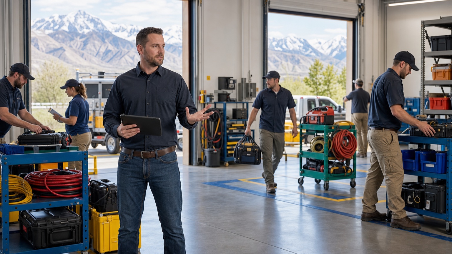 Utah field-service crews collecting equipment from organized stations