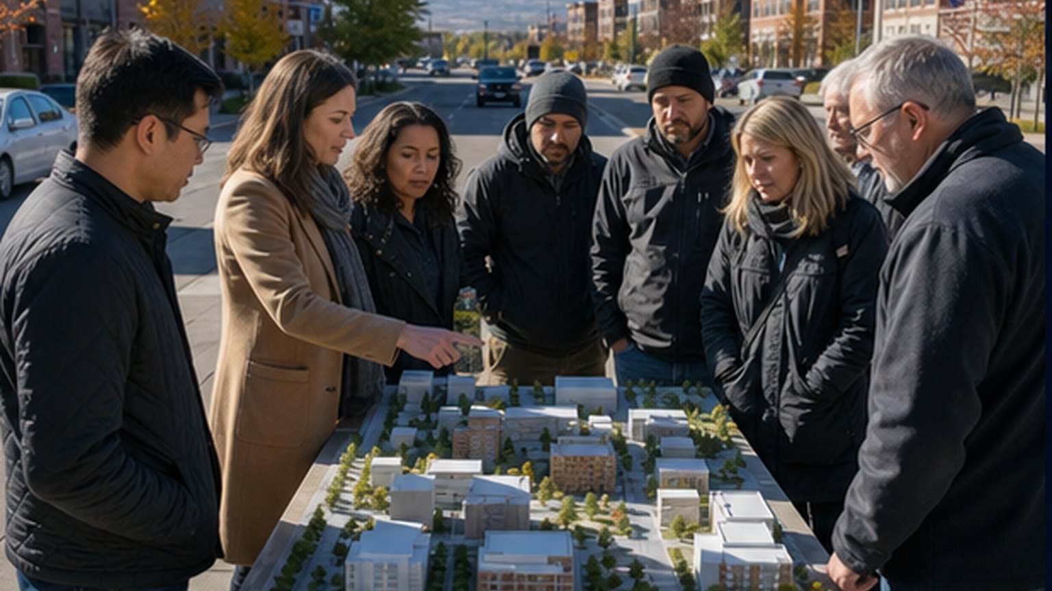 Custom editorial scene for Planning Commission at City Hall