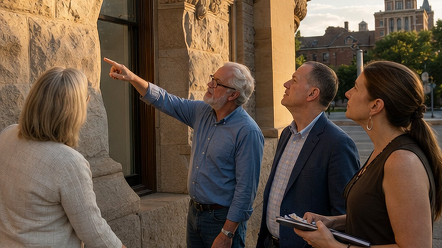 Custom editorial scene for Historic Landmark Commission at City Hall