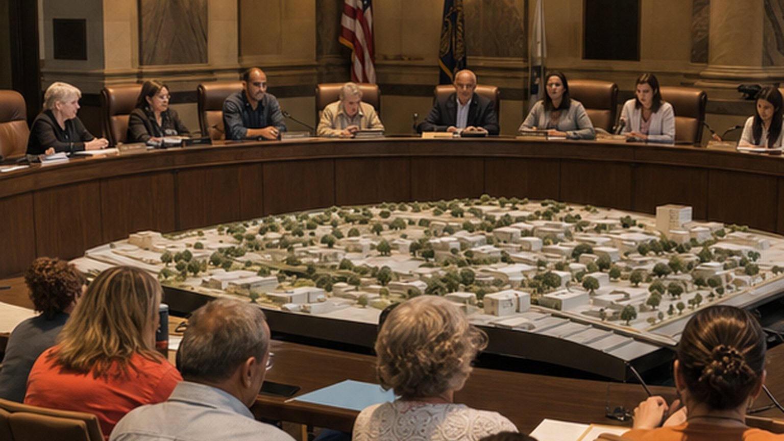 Custom editorial scene for C.R.A. & City Council Meeting at City & County Building/Online