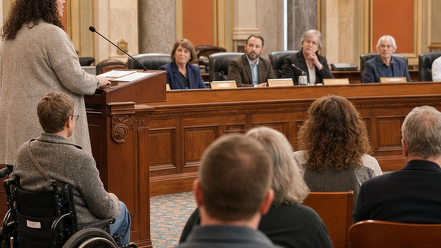 Custom editorial scene for City Council Meeting at City & County Building/Online