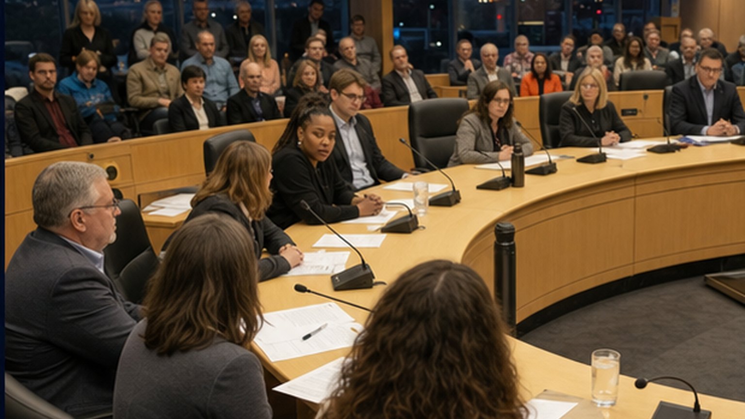 Custom editorial scene for City Council Meeting at City & County Building/Online