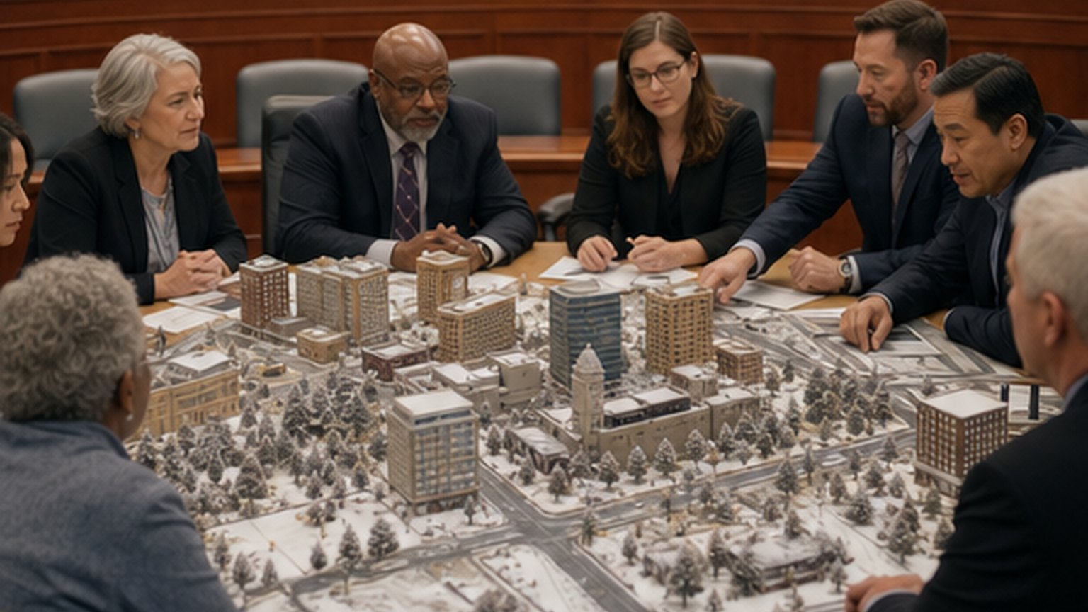 Custom editorial scene for C.R.A. & City Council Meeting at City & County Building/Online