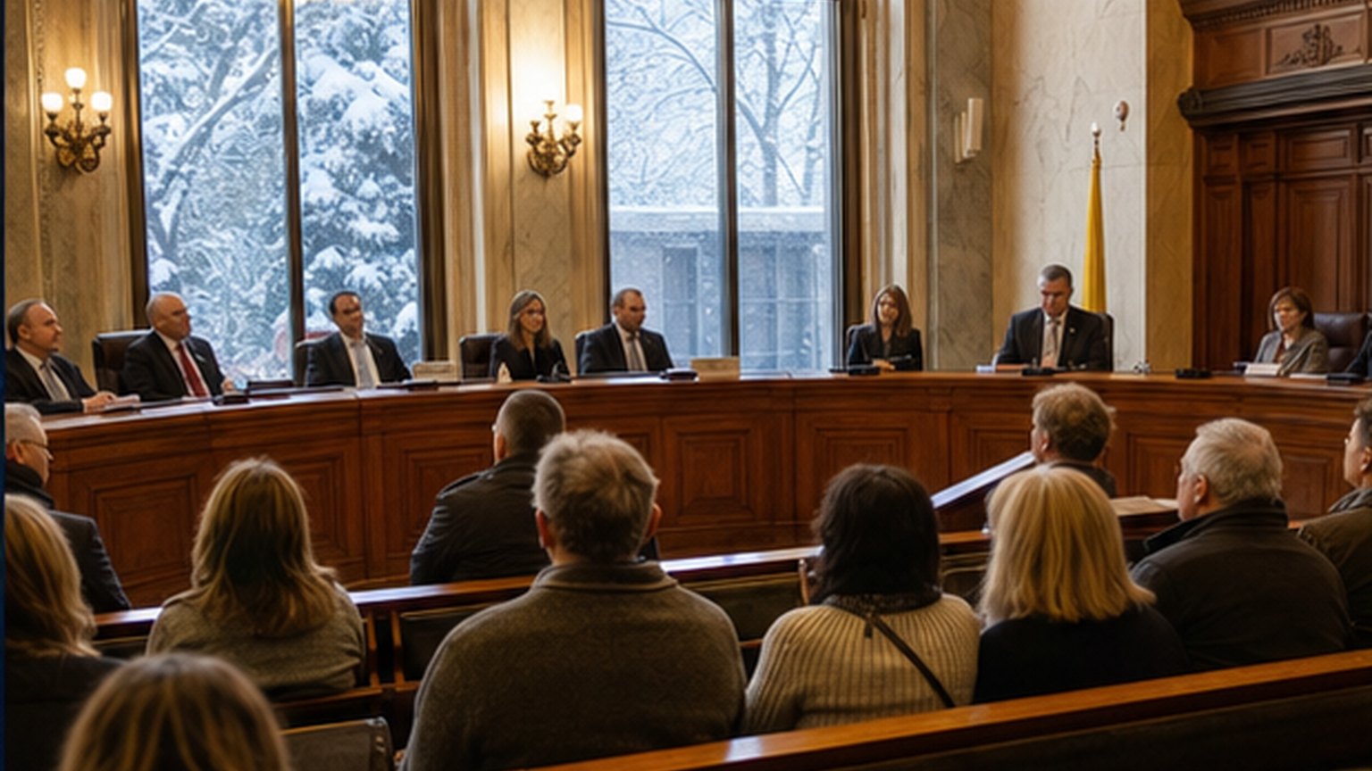 Custom editorial scene for City Council Meeting at City & County Building/Online