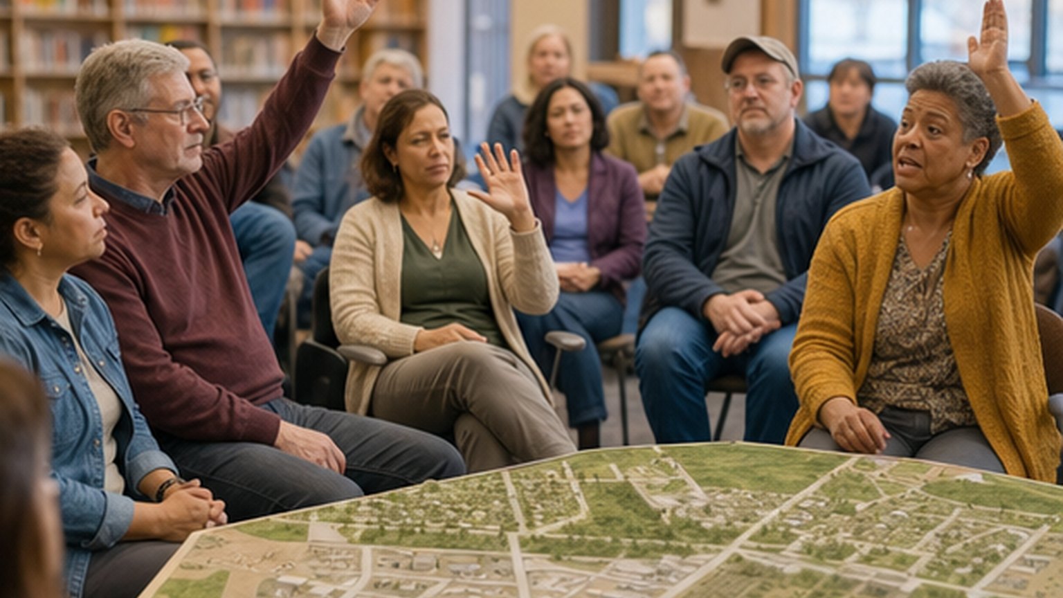 Custom editorial scene for District 6 Town Hall at Anderson-Foothill Branch